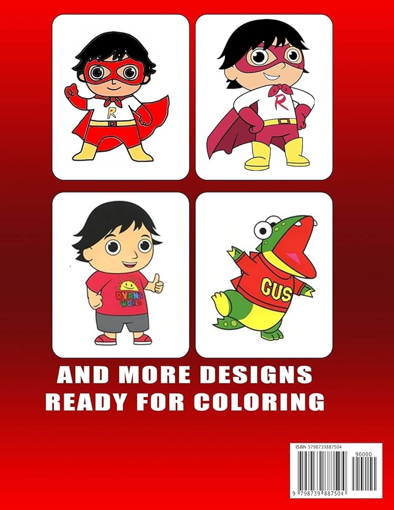 Kid ryan world coloring book coloring pages ryans art world toys for kids ryan world toys rayttoner books