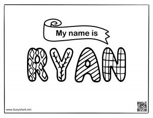 Free name ryan coloring page