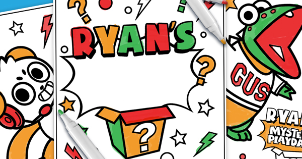 Surprise free ryans world activity sheets to download