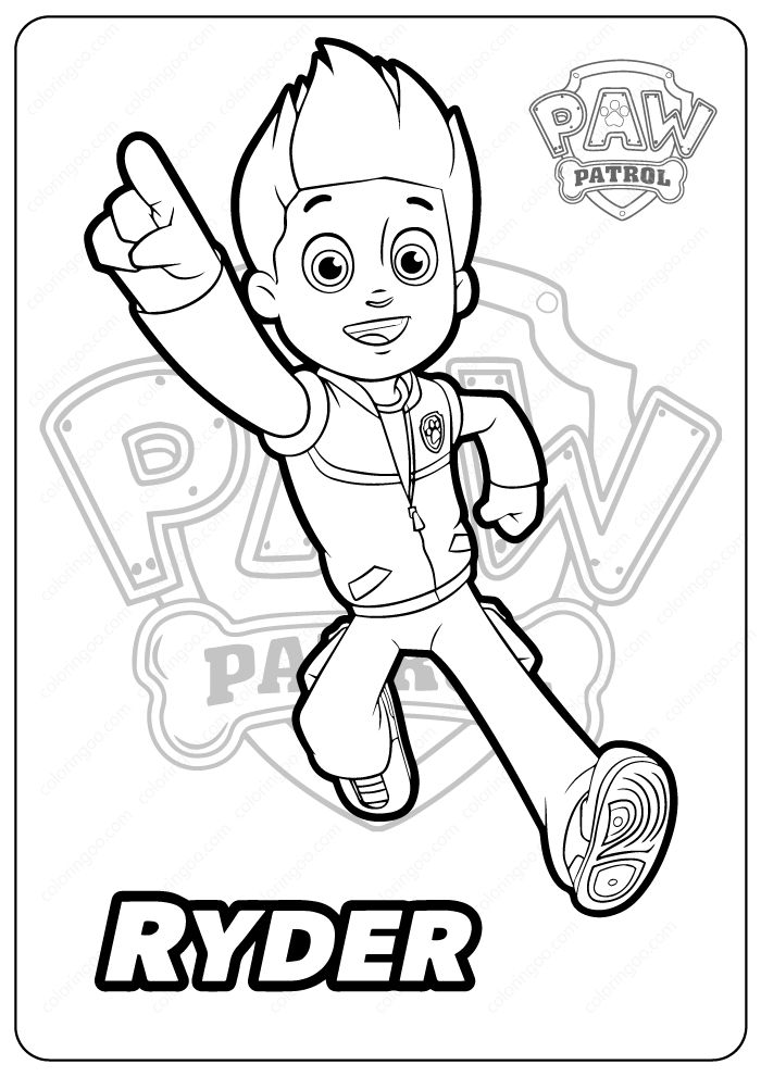 Printable paw patrol ryder coloring pages paw patrol coloring pages paw patrol coloring ryder paw patrol