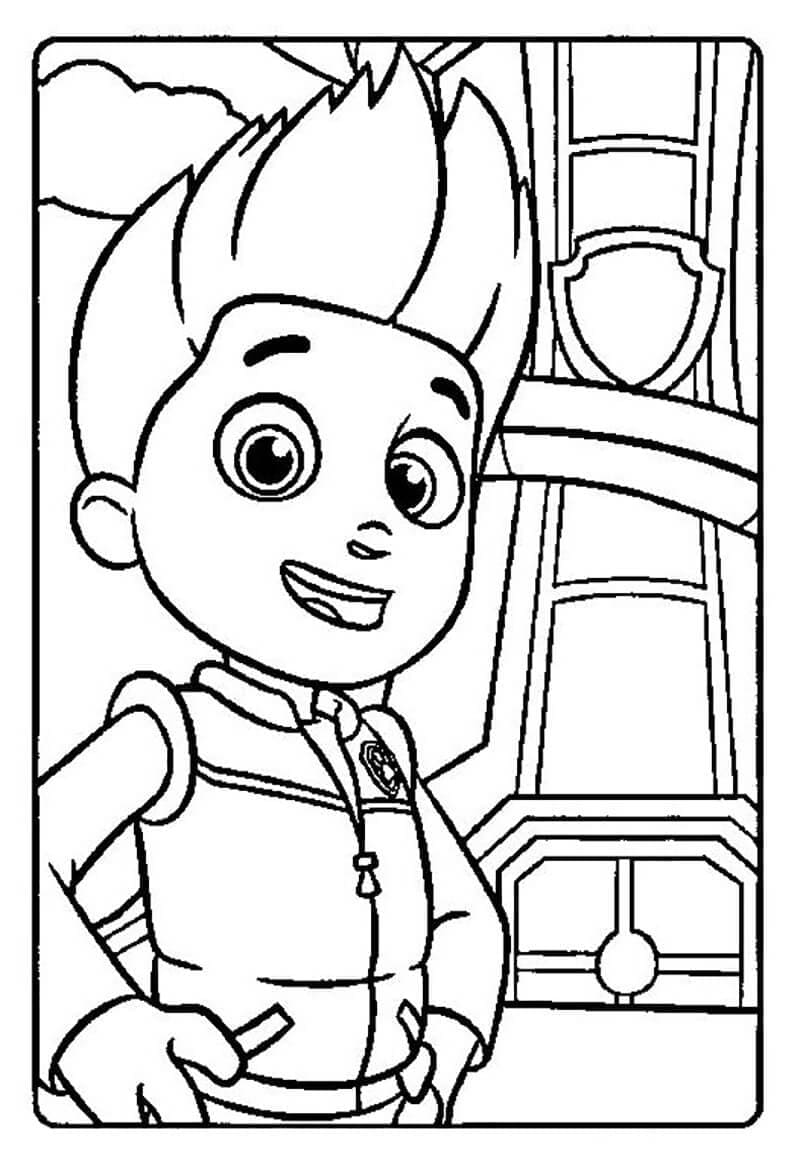 Paw patrol ryder coloring page