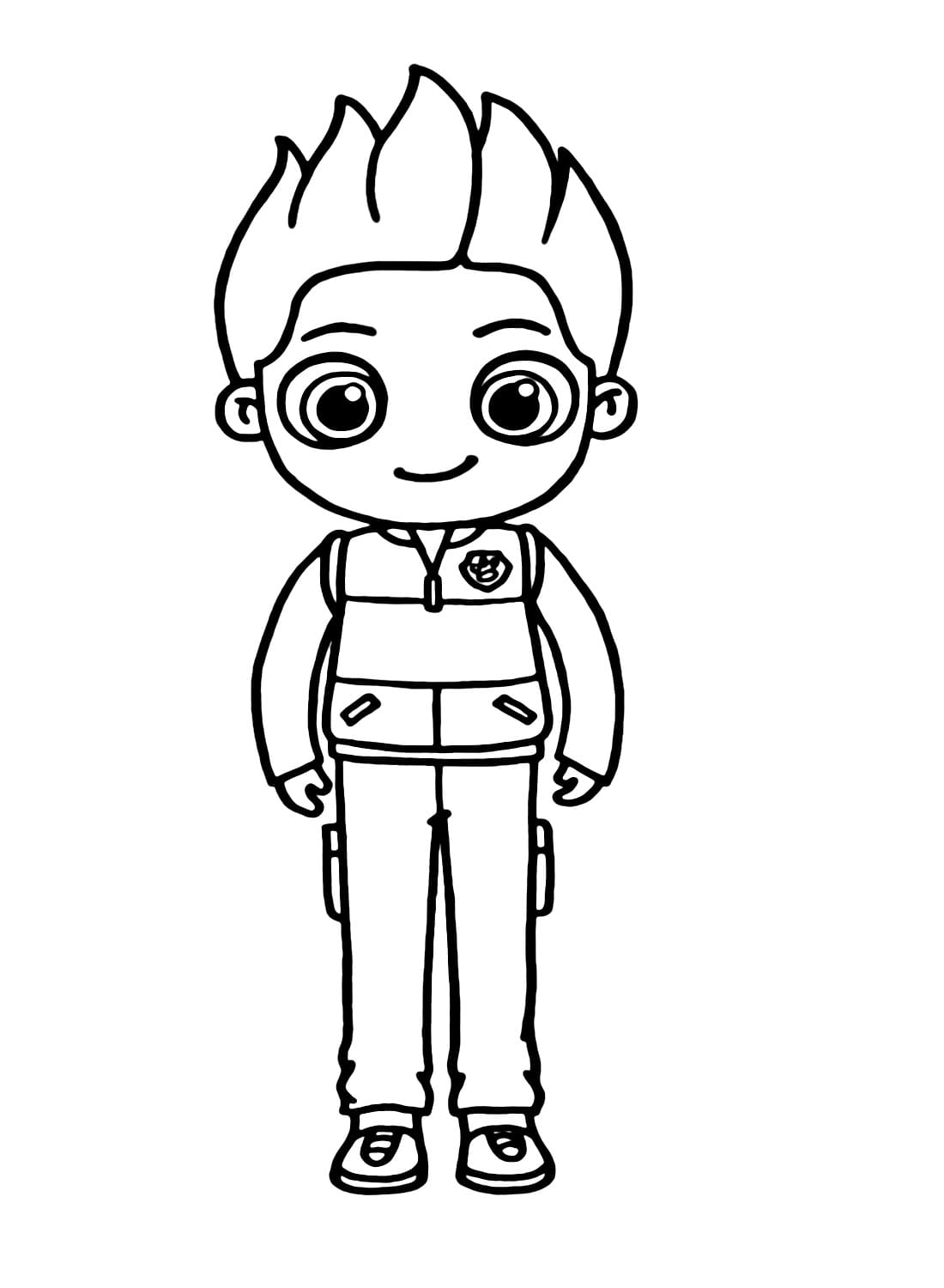 Chibi ryder paw patrol coloring page