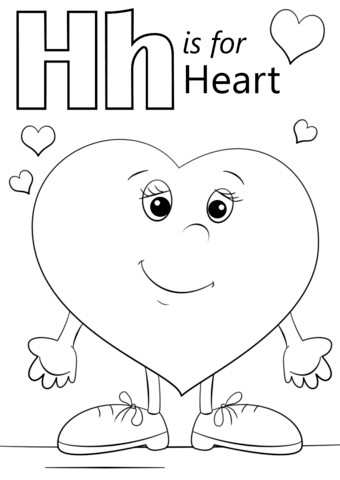 Letter h is for heart coloring page free printable coloring pages
