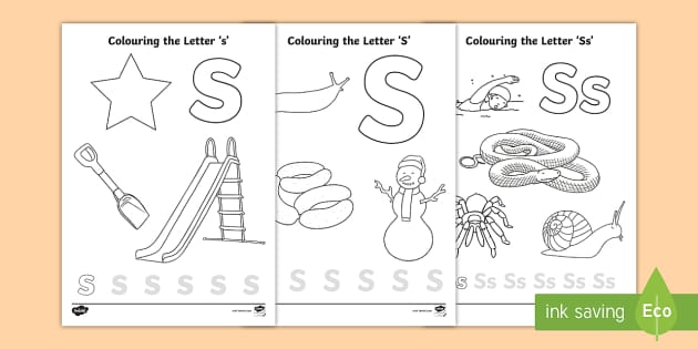 Letter s coloring pages teacher