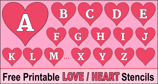 Printable heart stencils valentines day love font patterns â diy projects patterns monograms designs templates