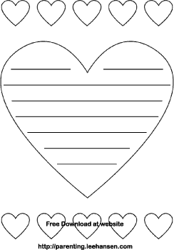 Valentines day heart shape note paper
