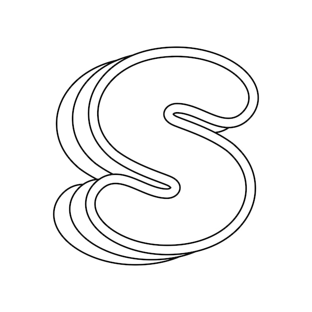 Premium vector coloring page with letter s for kids