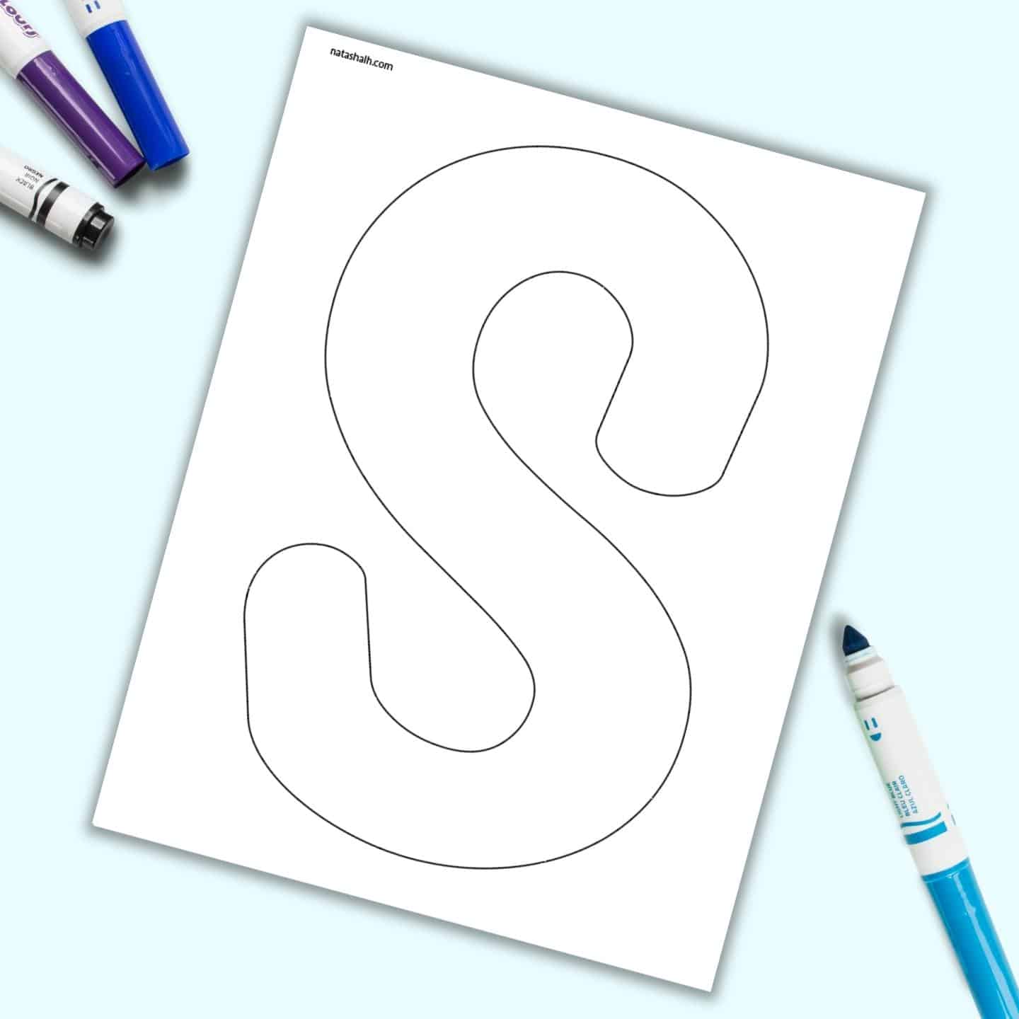 Free printable bubble uppercase letter s