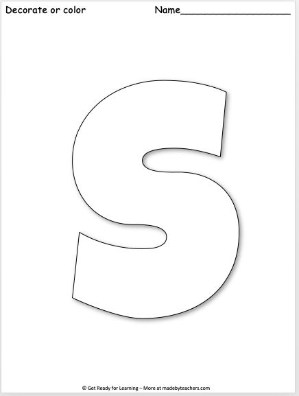 Free giant letter s worksheet