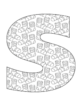 Alphabet coloring pages for the letter s beginning sound pictures for s