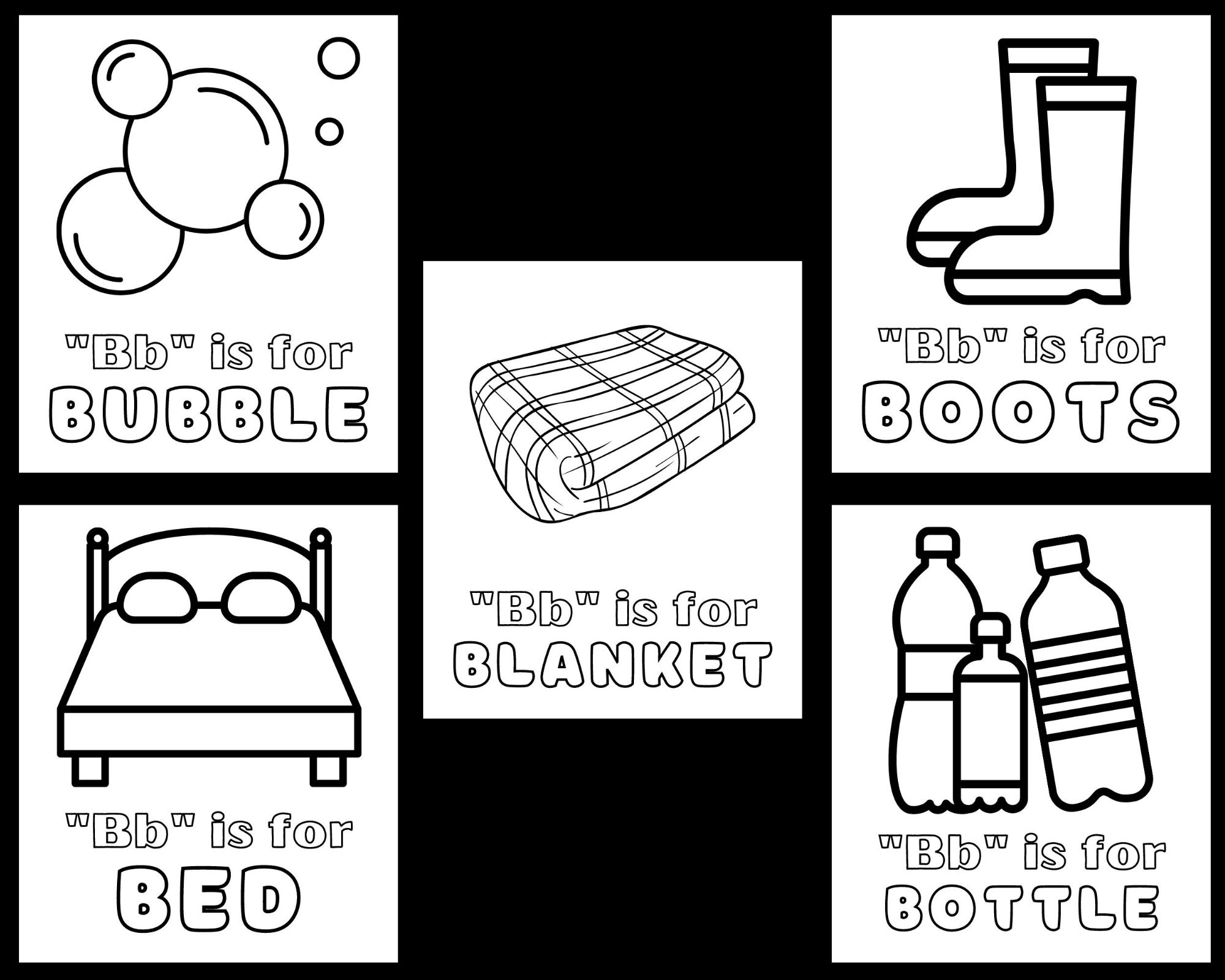 Awesome letter b coloring pages printable pdf for kids