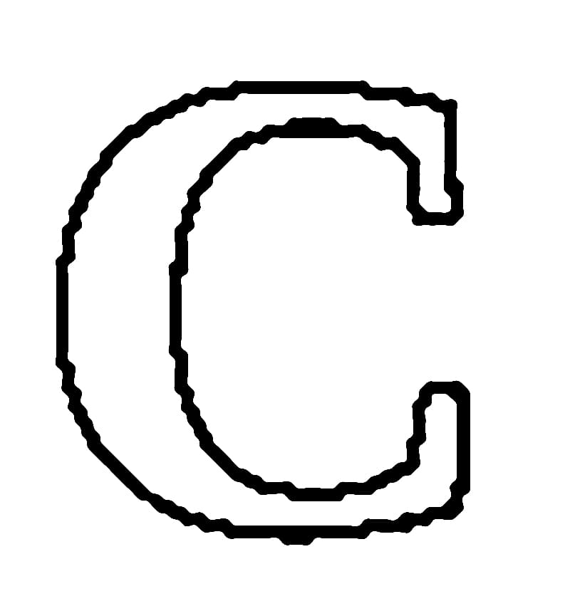 Russian alphabet letter ð coloring page