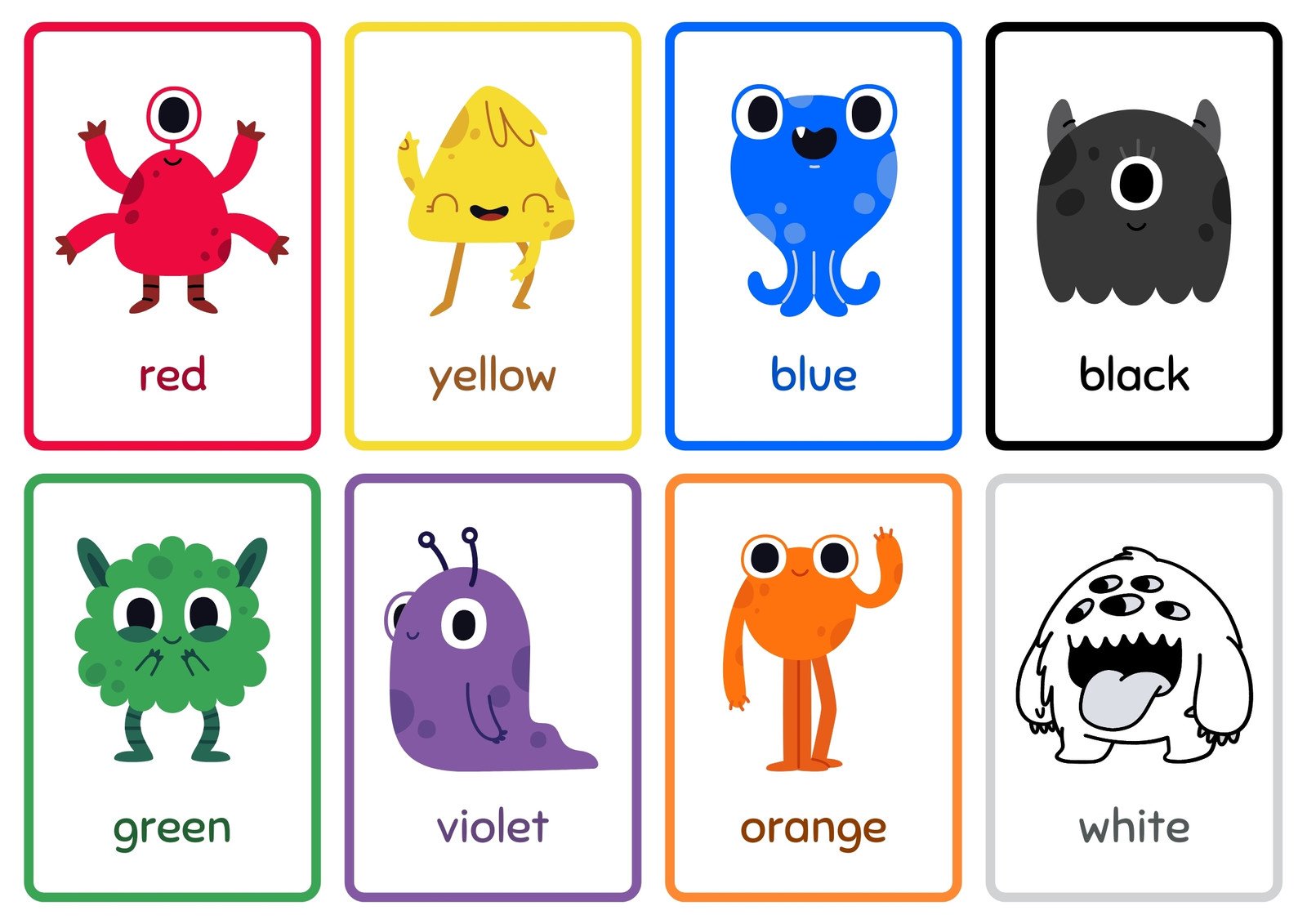 Free color flashcard templates to edit and print