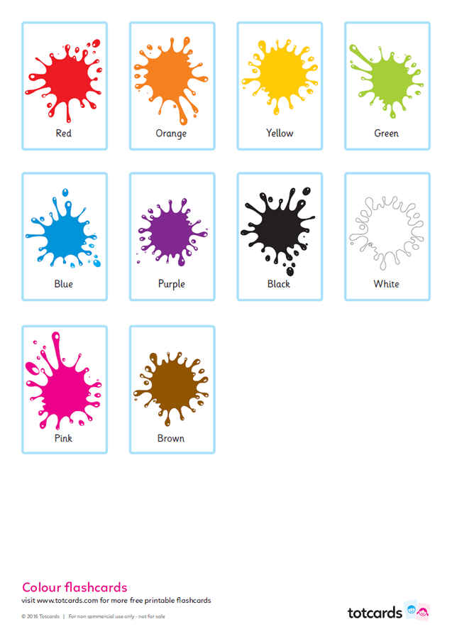 Free colour flashcards for kids