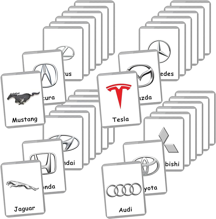 Generic car brands flash cards