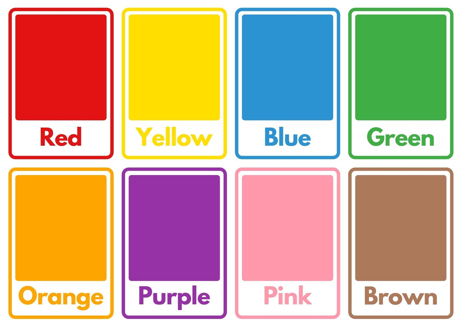 Free color flashcard templates to edit and print