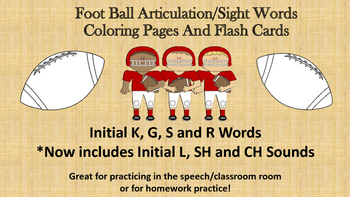 Footballsuperbowl articulation sight word coloring pages flash cards