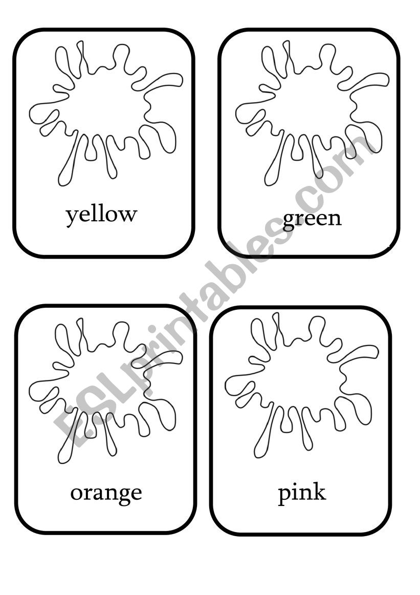 Blank colour flashcards to colour