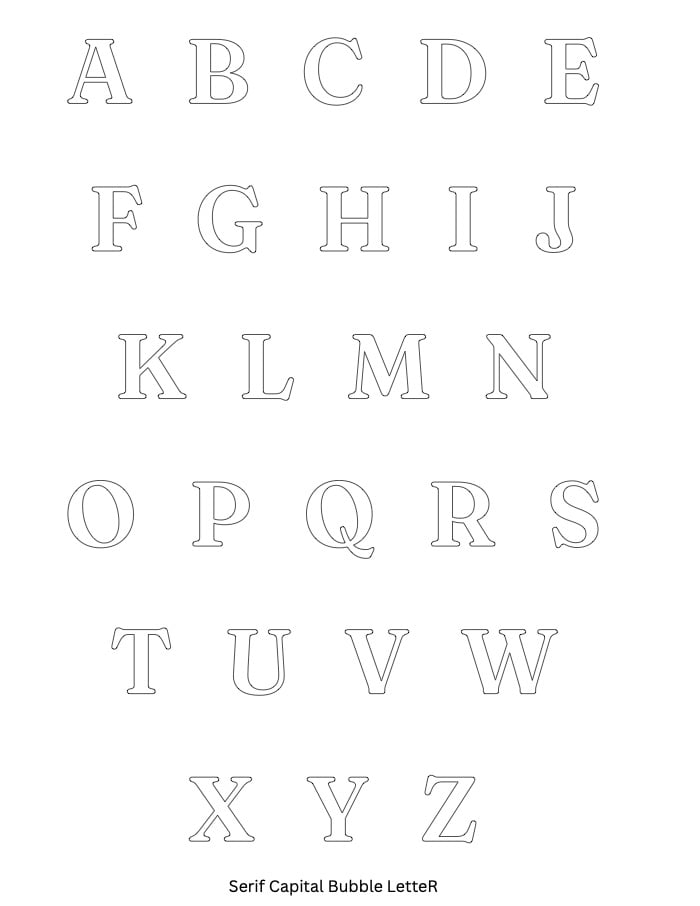 Bubble letters alphabet printable font styles