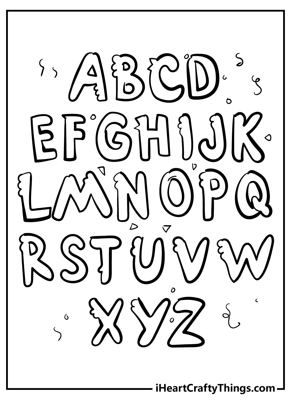 Alphabet coloring pages free printables