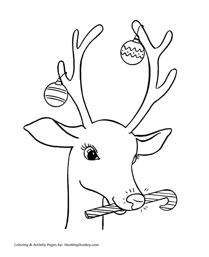 Santas reindeer coloring pages