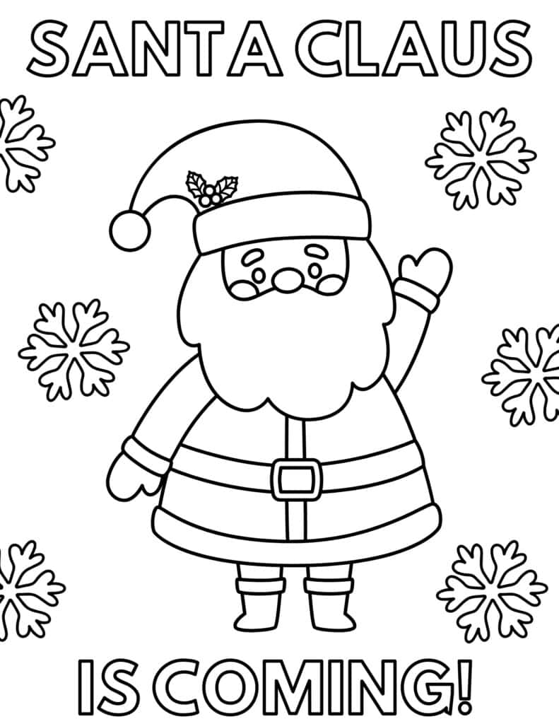 Free printable santa coloring pages for kids