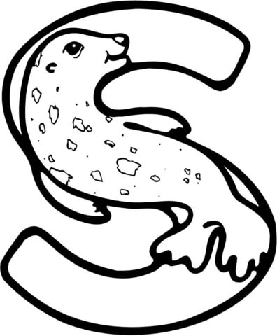 Letter s is for seal coloring page free printable coloring pages