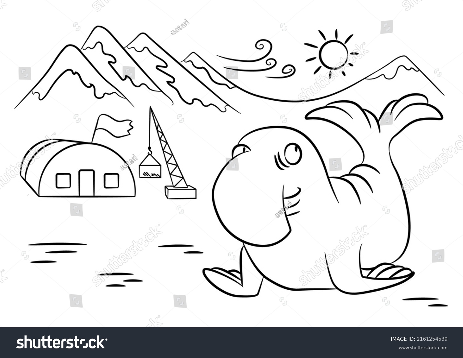 Elephant seal coloring page black white stock vector royalty free