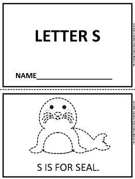 Letter s tracing and coloring emergent reader for pre