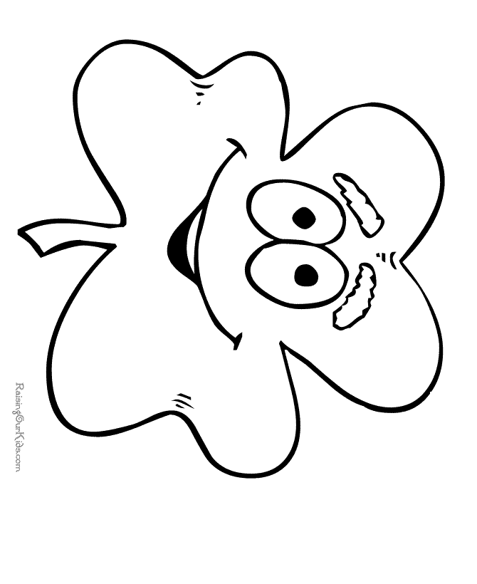 Printable preschool shamrock coloring page