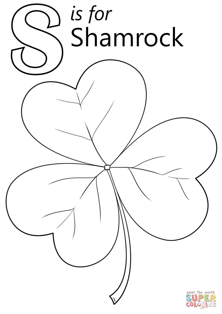 Letter s is for shamrock super coloring free printable coloring pages free printable coloring coloring pages