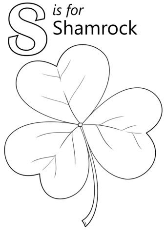 Letter s is for shamrock coloring page free printable coloring pages