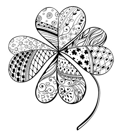 Shamrock coloring page cliparts stock vector and royalty free shamrock coloring page illustrations