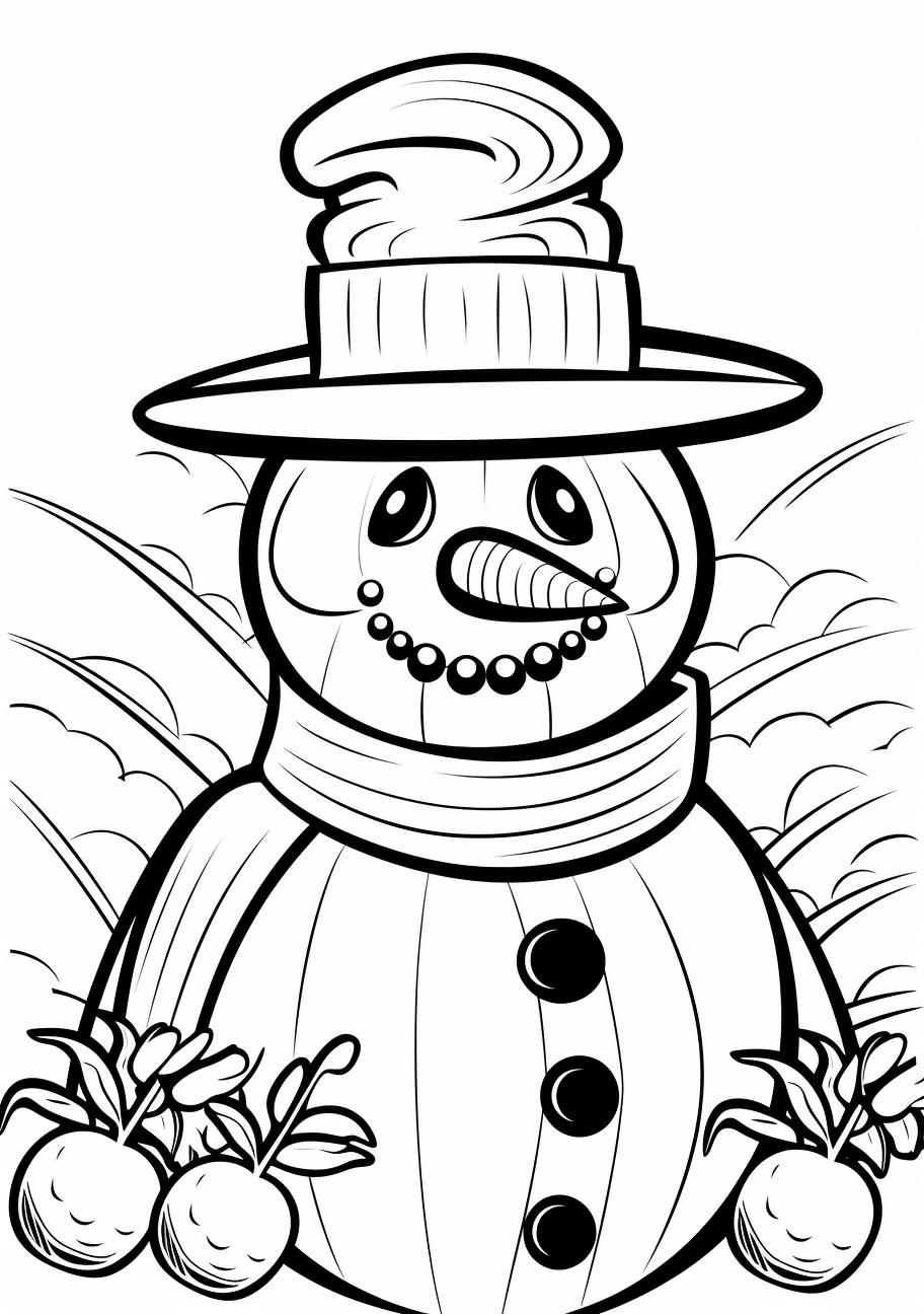 Simple snowman coloring s for kids