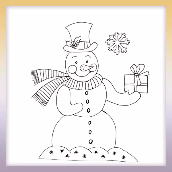Snowman with a gift â