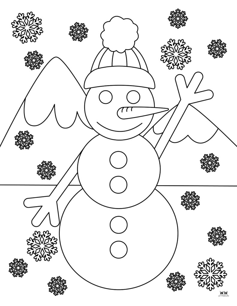 Snowman coloring pages templates
