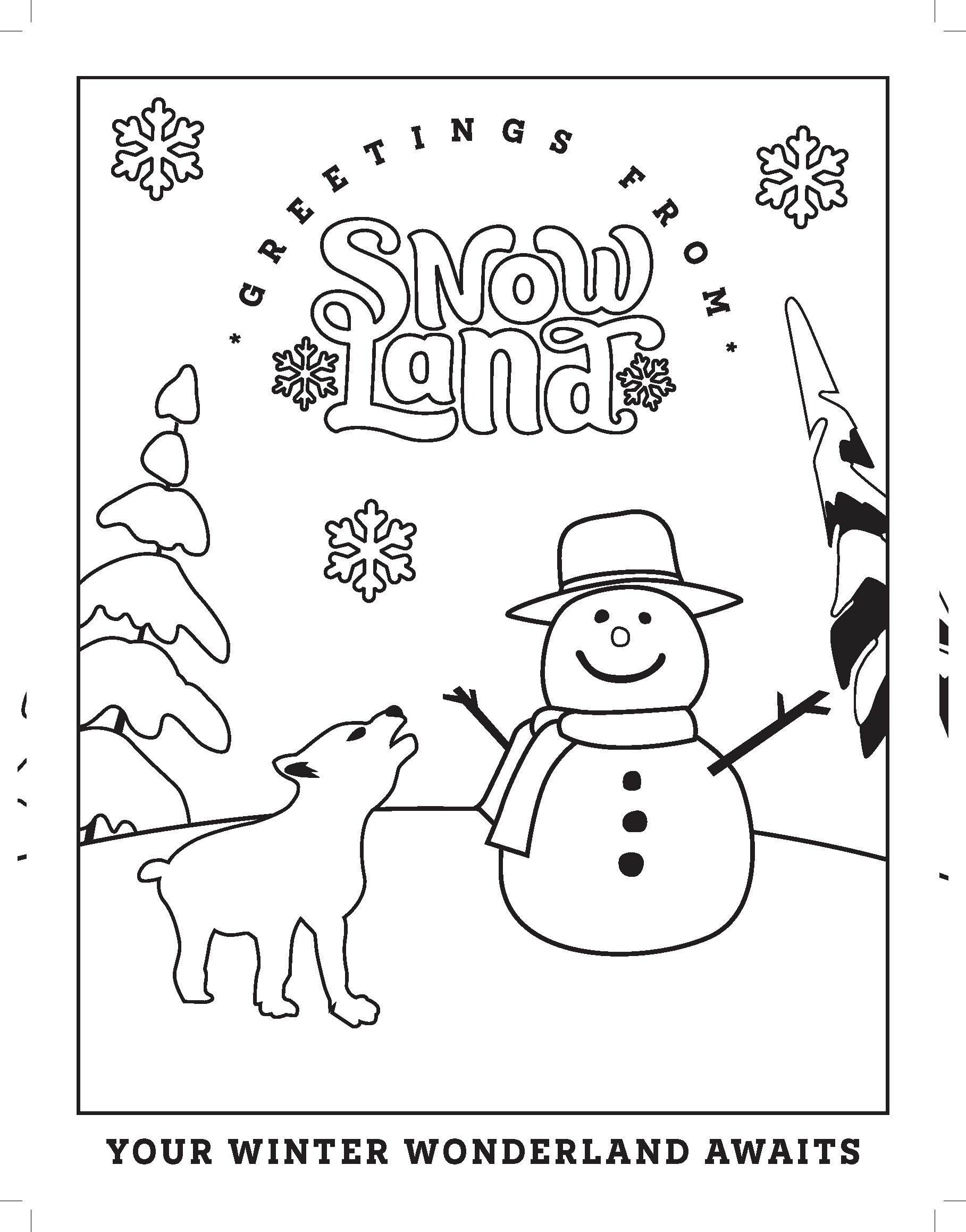Snowland coloring pages