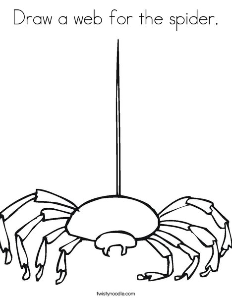 Draw a web for the spider coloring page