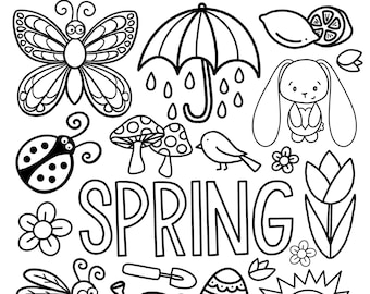 Spring coloring page