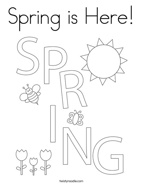 Spring is here coloring page