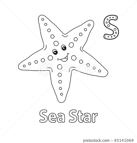 Sea star alphabet abc coloring page s