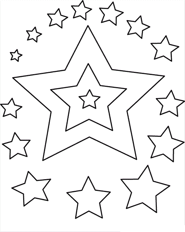 Free printable star coloring pages for kids