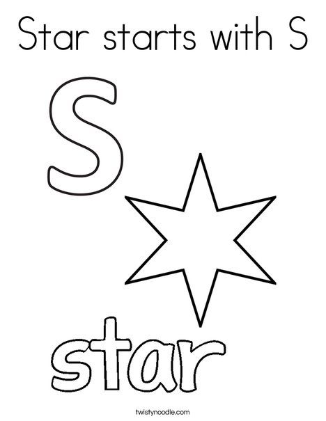 Star starts with s coloring page coloring pages lettering stars