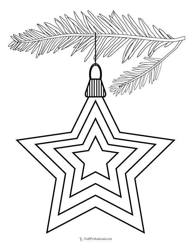 Christmas star coloring pages