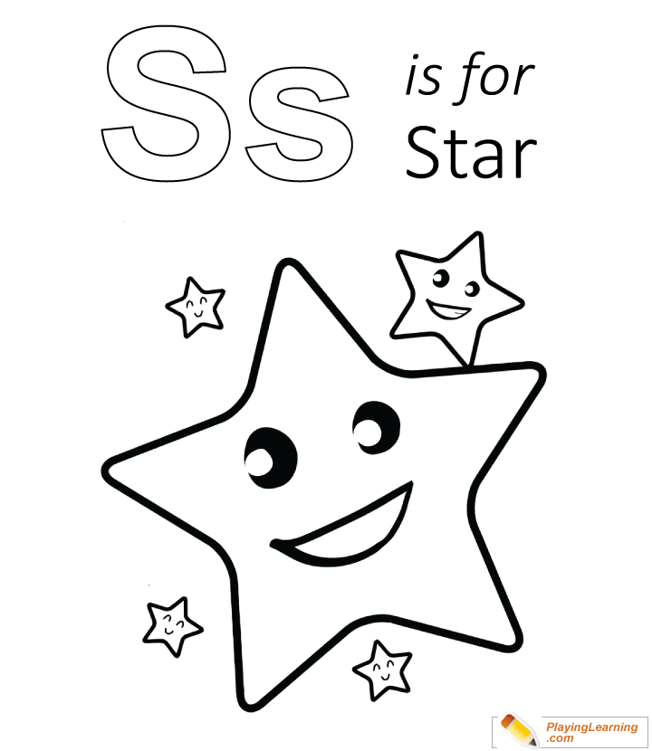 S is for star coloring page free s is for star coloring page