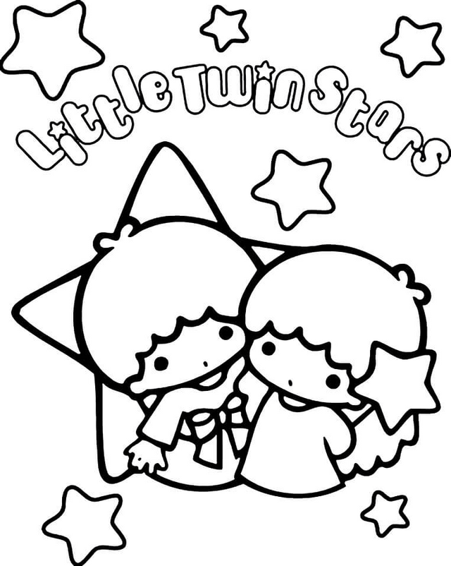 Little twin stars colouring pages rageregression