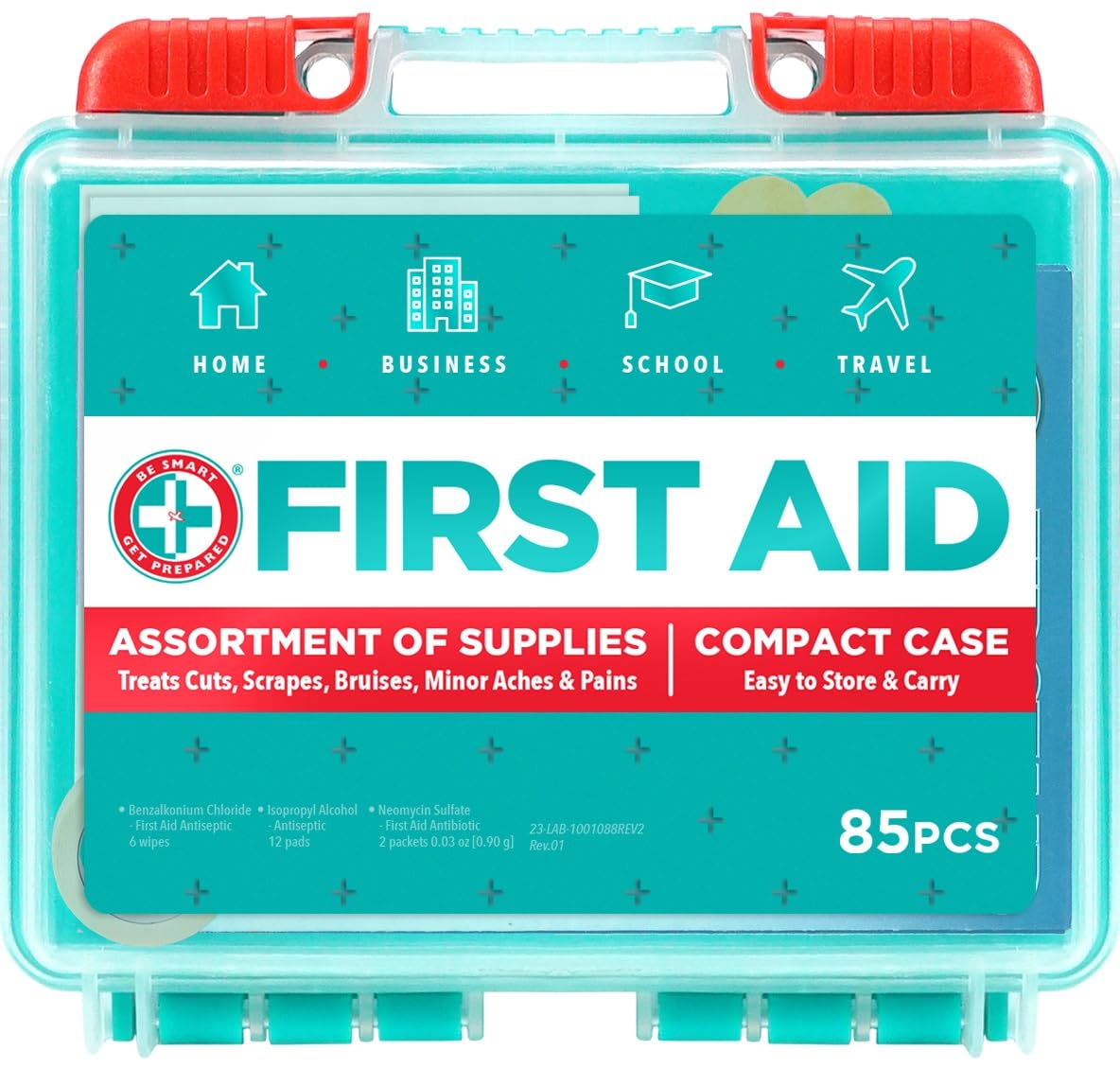 Be smart get prepared piece first aid kit clean treat protect minor cuts scrapes home office car school business travel emergency survival hunting outdoor camping sports fsa hsa