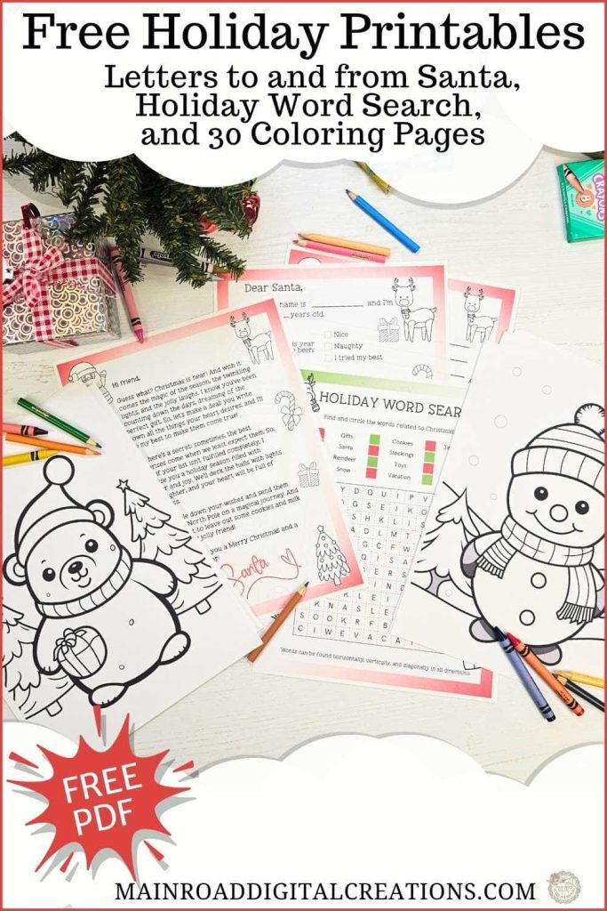 Free holiday printables bundle