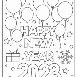 Happy new years coloring pages printable for free download