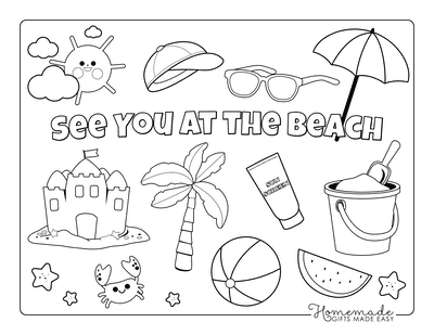 Free summer coloring pages for kids adults